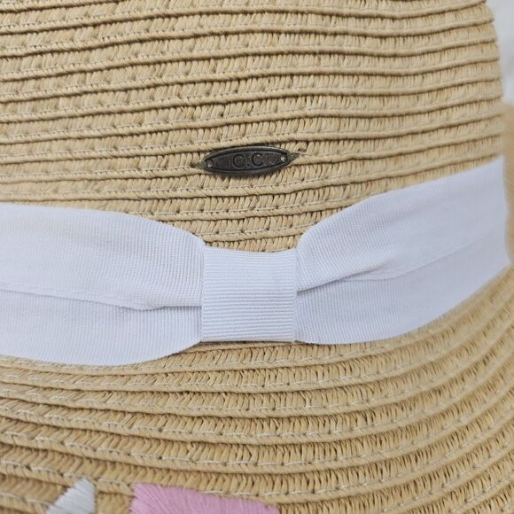 CC Beanie Women's Embroidered Floppy Brim Sun Hat Hello Sunshine - Picture 6 of 6